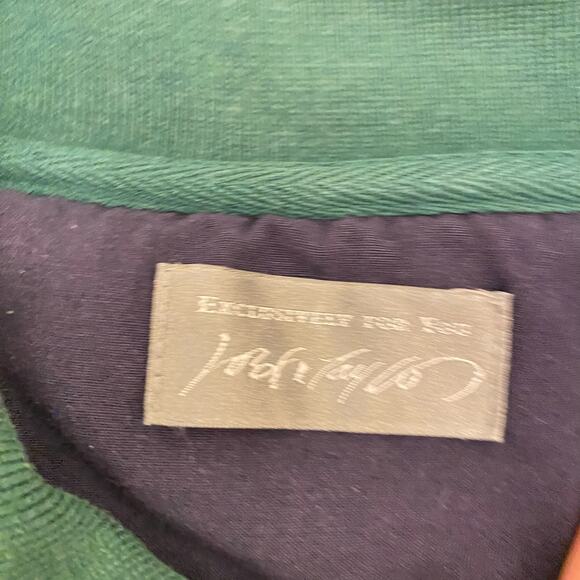 Vintage Lord & Taylor GOLF Embroidered Collared Sweater Size Large Green & White - Picture 7 of 10